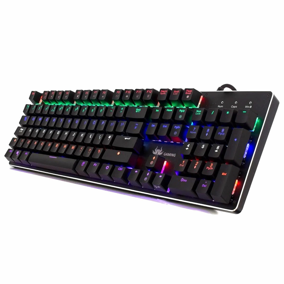 SUMVISION Mechanical Gaming Keyboard RGB LED Backlit USB Wired Metal Blue Switch