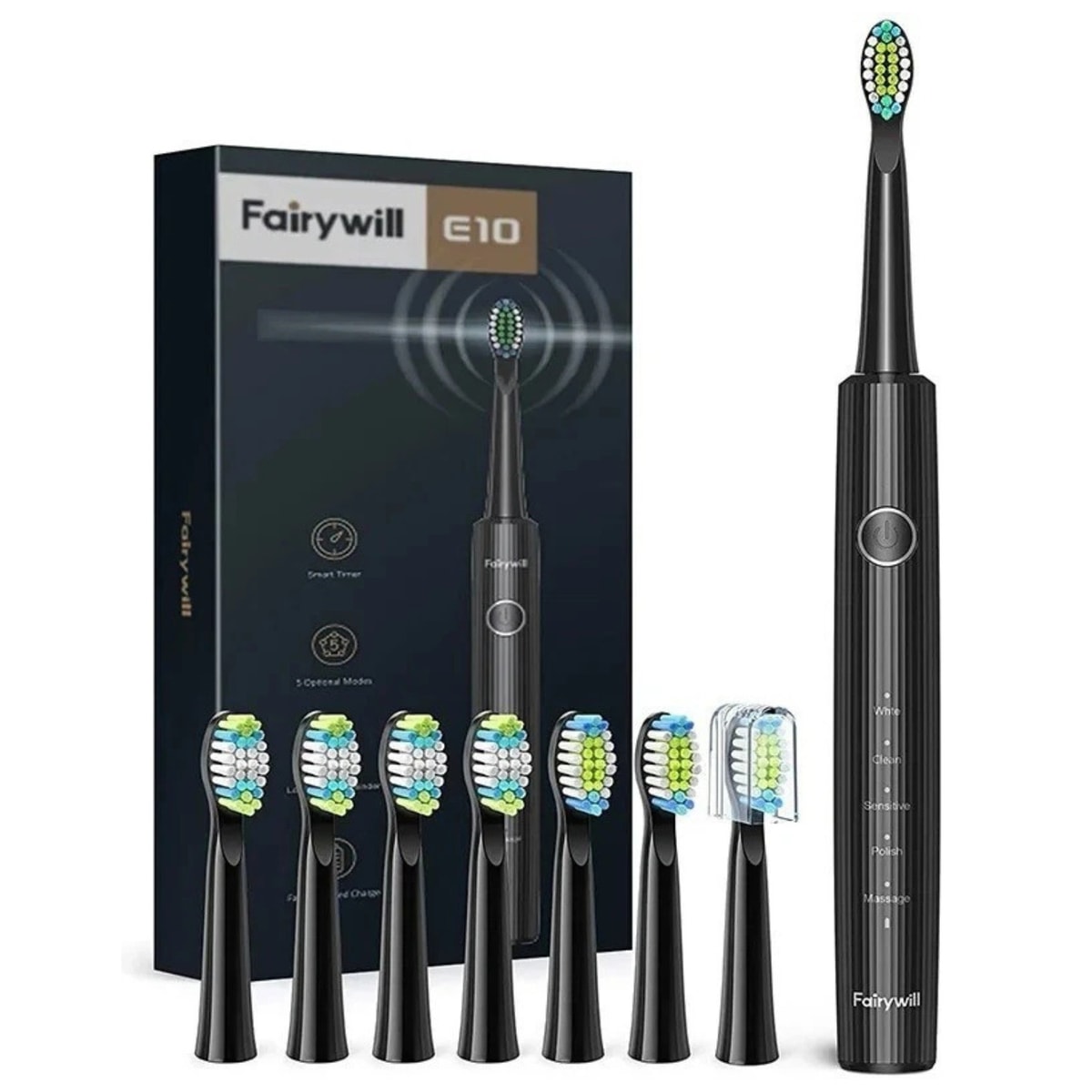 Sonic Electric Toothbrush Rechargeable With 8 Brushes Head 5 Modes USB Charge