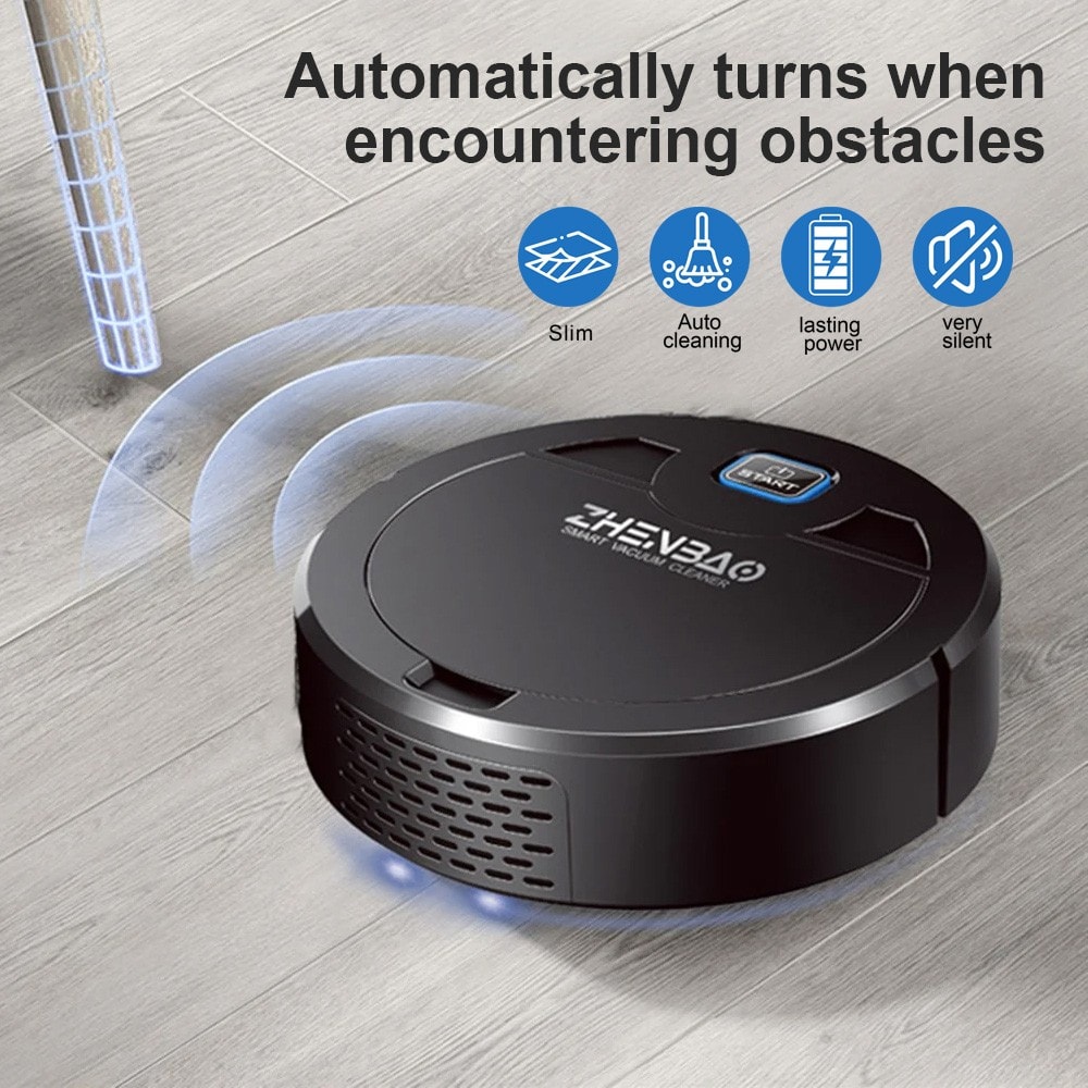 Smart Sweeping Robot Vacuum Cleaner In BLACK