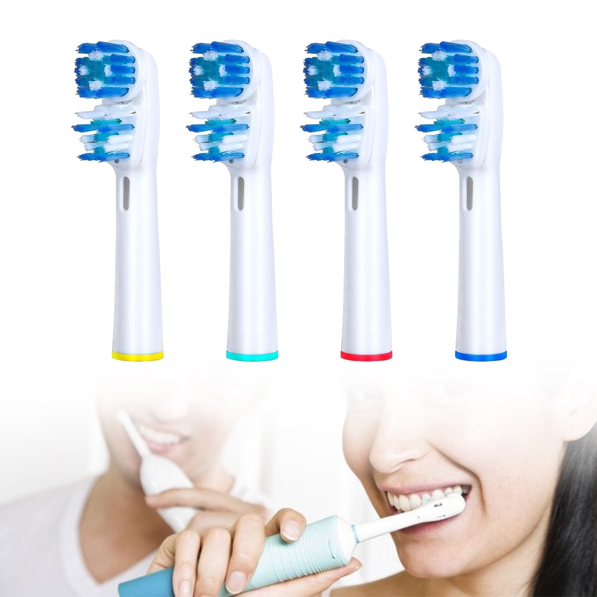 4Pcs Double Clean Brush Heads Fit Braun Oral-B Dual Electric Toothbrush Head