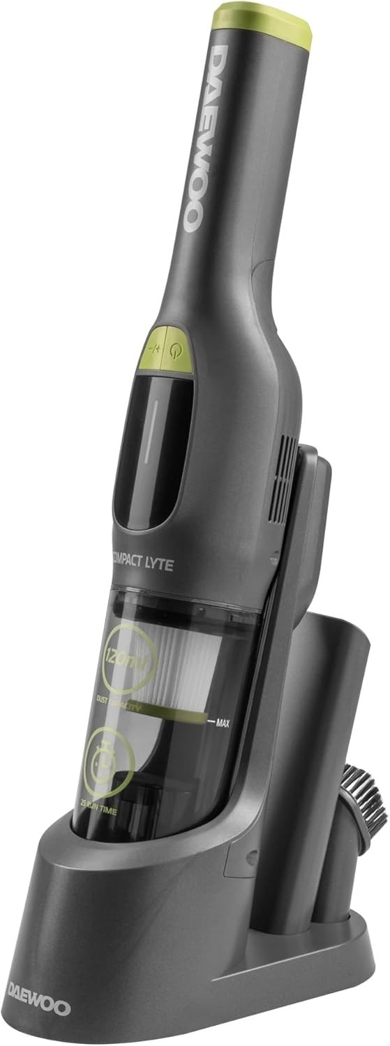 Daewoo Handheld Vacuum Compact Lyte, Cordless, 25 Min Run Time, 120ml 6050