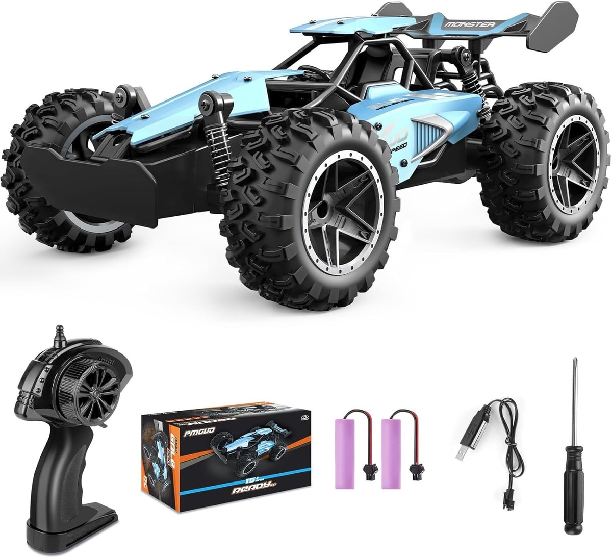 RC Car 20km/H Remote Control 1/18 4WD Big Foot off Road Monster Truck Racing Toy