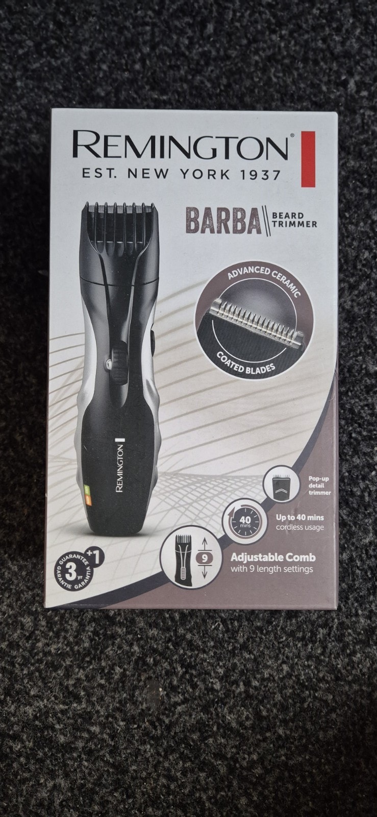 Remington Barba Beard Trimmer for Men Adjustable Stubble Trimmer - Brand New