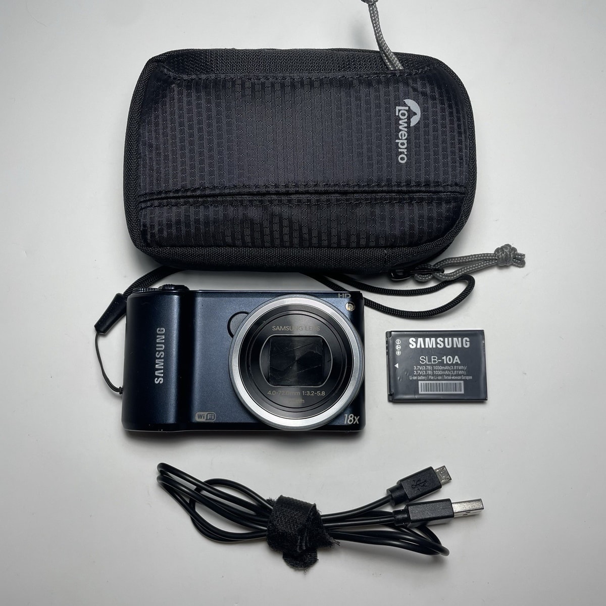 Samsung WB200F 14MP WIFI Digital Camera Tested + Charger, 2x Batteries, Case