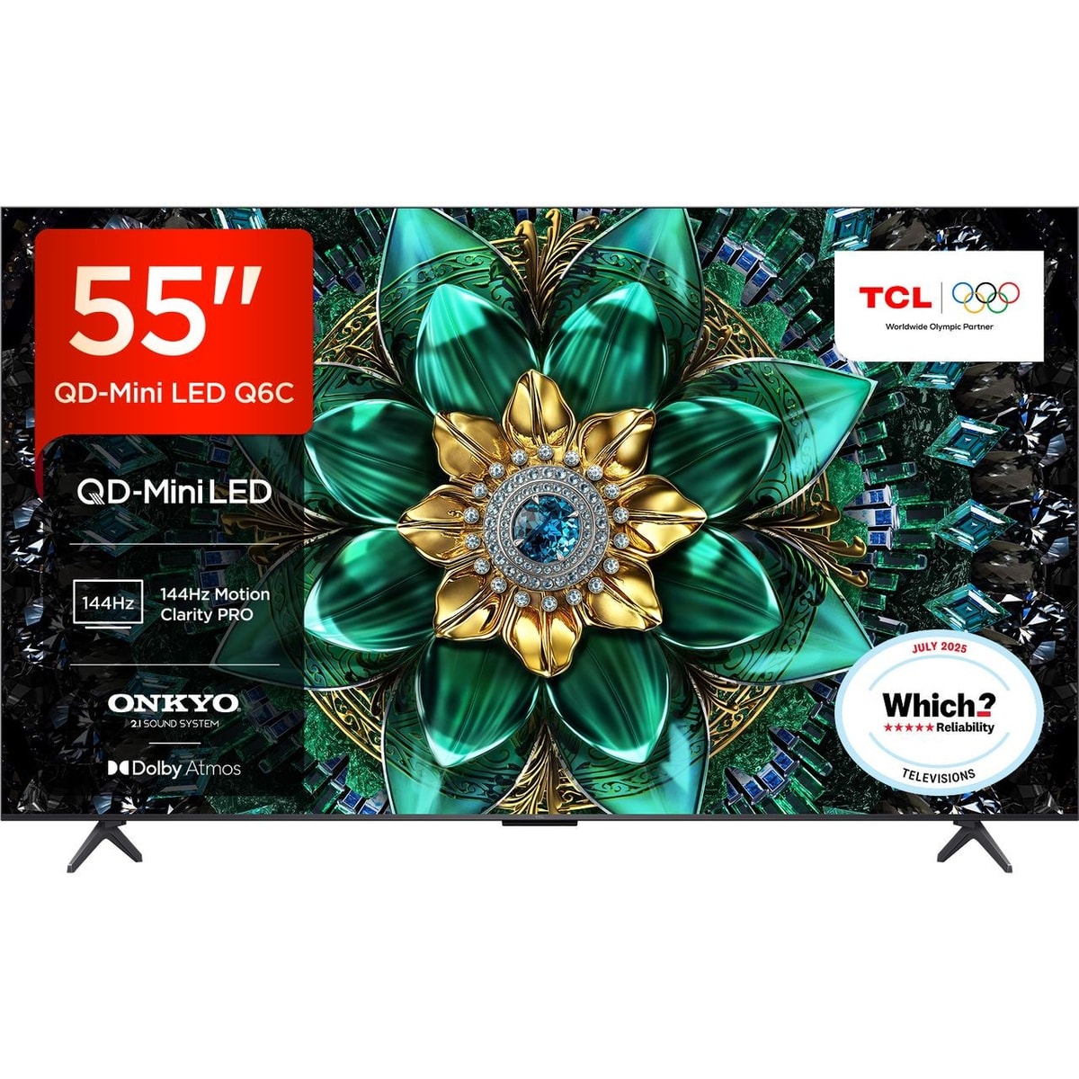 TCL 55Q6C-UK 55 Inch MiniLED 4K Ultra HD Smart TV Bluetooth WiFi
