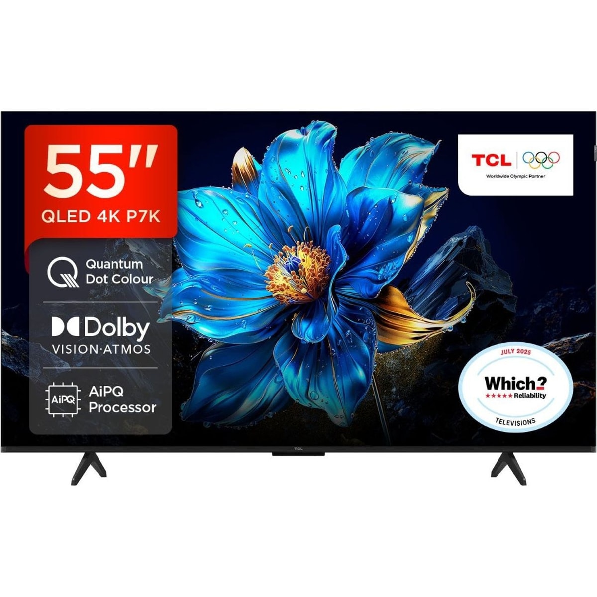 TCL 55P7K-UK 55 Inch QLED 4K Ultra HD Smart TV Bluetooth WiFi