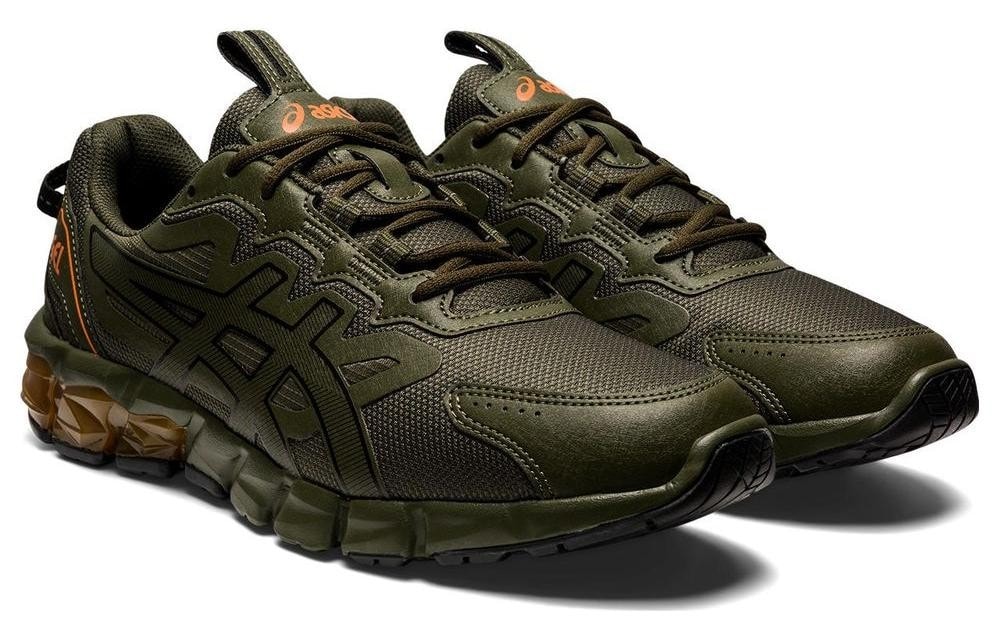 Men's Asics Gel Running Shoes Quantum 90 Olive Canvas Mesh Trainers UK 9 - 13
