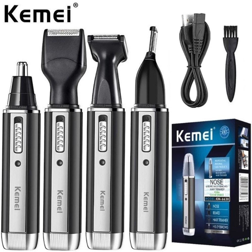 Multifunctional Men's Electric Beard Nose Ear Hair Trimmer Rechargeable Cordless