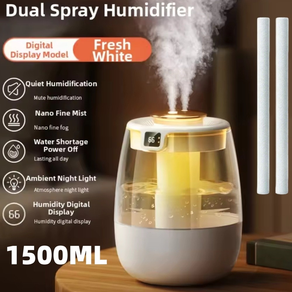 1.5L Cool Mist Air Humidifier for Bedroom Home Office Baby Room Air Purifier UK