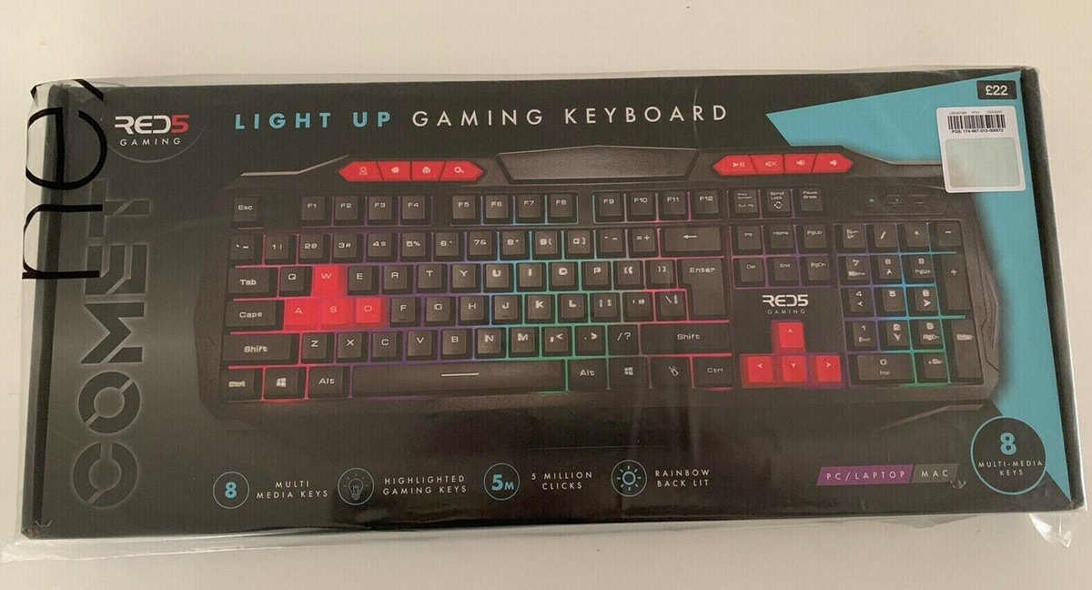 Red5 Comet Light Up Gaming Keyboard. Brand New And Sealed. Free Postage
