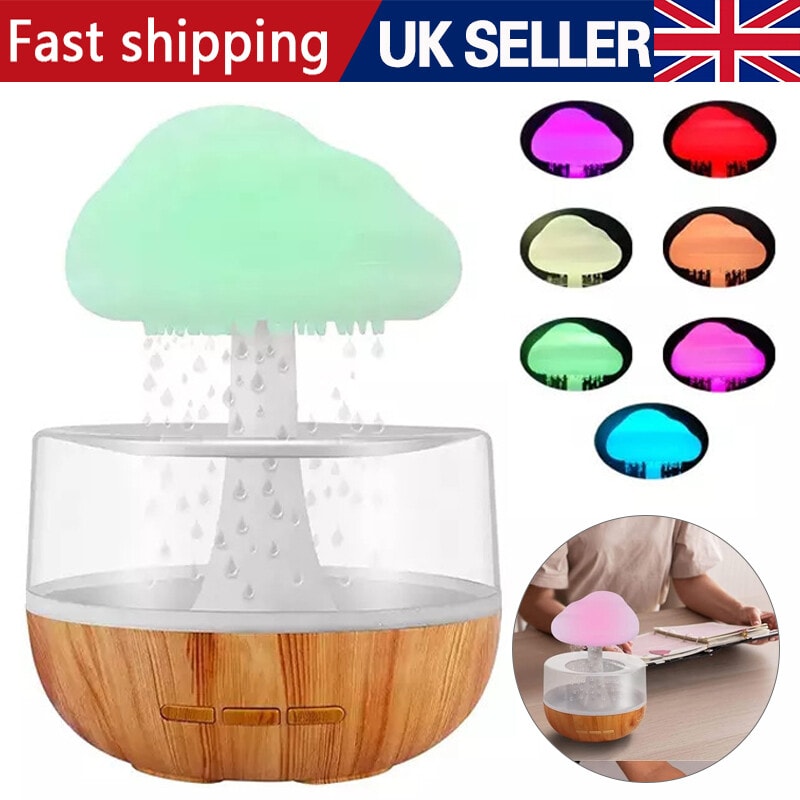 Rain Cloud Air Humidifier 7 Color Night Light Mini Aroma Diffuser Drops Sounds W