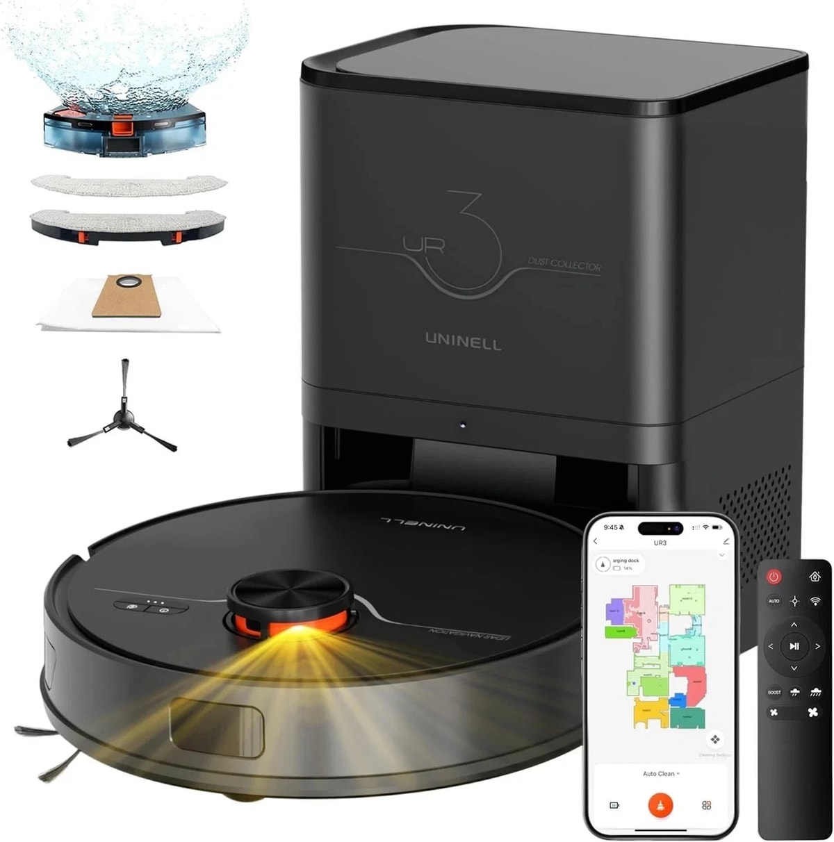 UR3 Robot Vacuum Cleaner Mop 7000Pa Lidar Self Empty Alexa App Pet Hair
