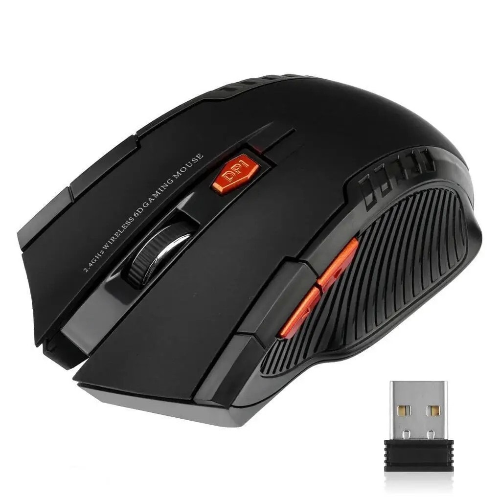 Wireless Gaming Mouse 2.4G 1600DPI 6 Buttons USB