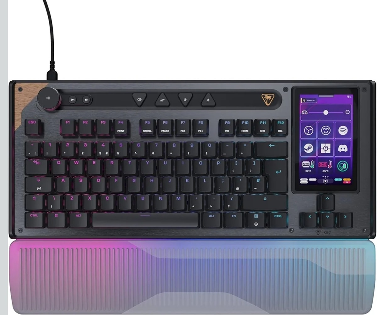 Turtle Beach Command Series KB7 TKL Wired Gaming Keyboard - 4.3” Touchscreen...