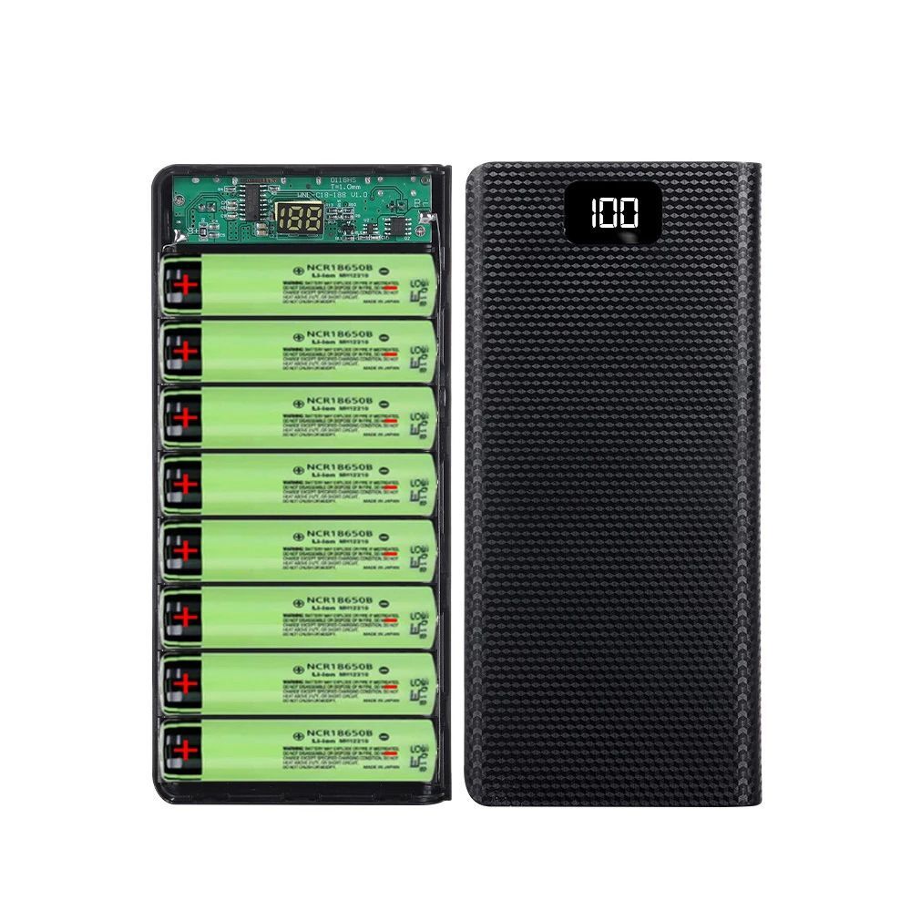 8*18650 Power Bank Case External 5V 2A Battery Charge Storage Box Shell Type-C◈
