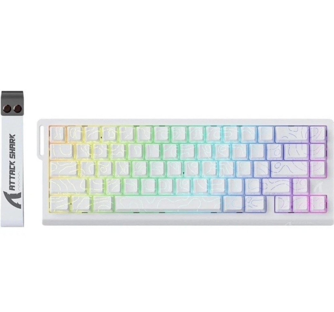 ATTACK SHARK X68 HE White Contours Wired Mechanical Gaming Keyboard