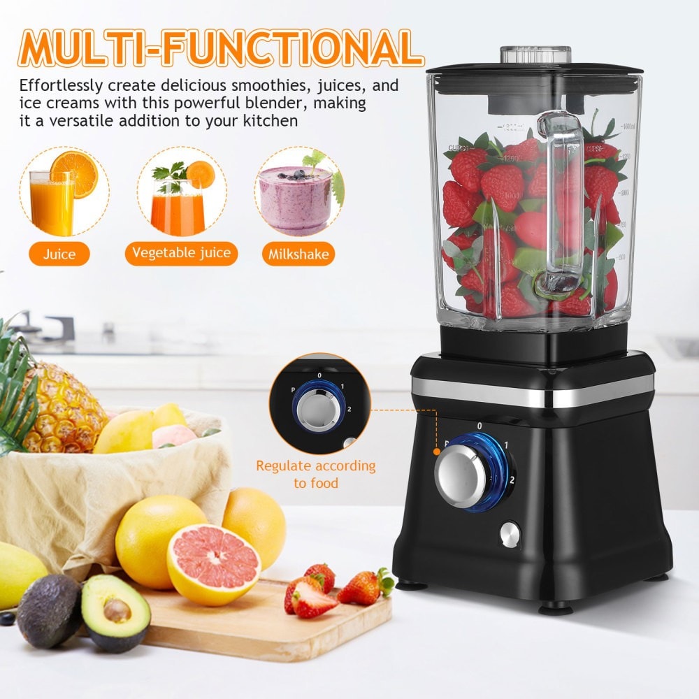 1.6L Glass Jug Blender High Speed Table Top Blenders Juicer Smoothie Maker 1200W