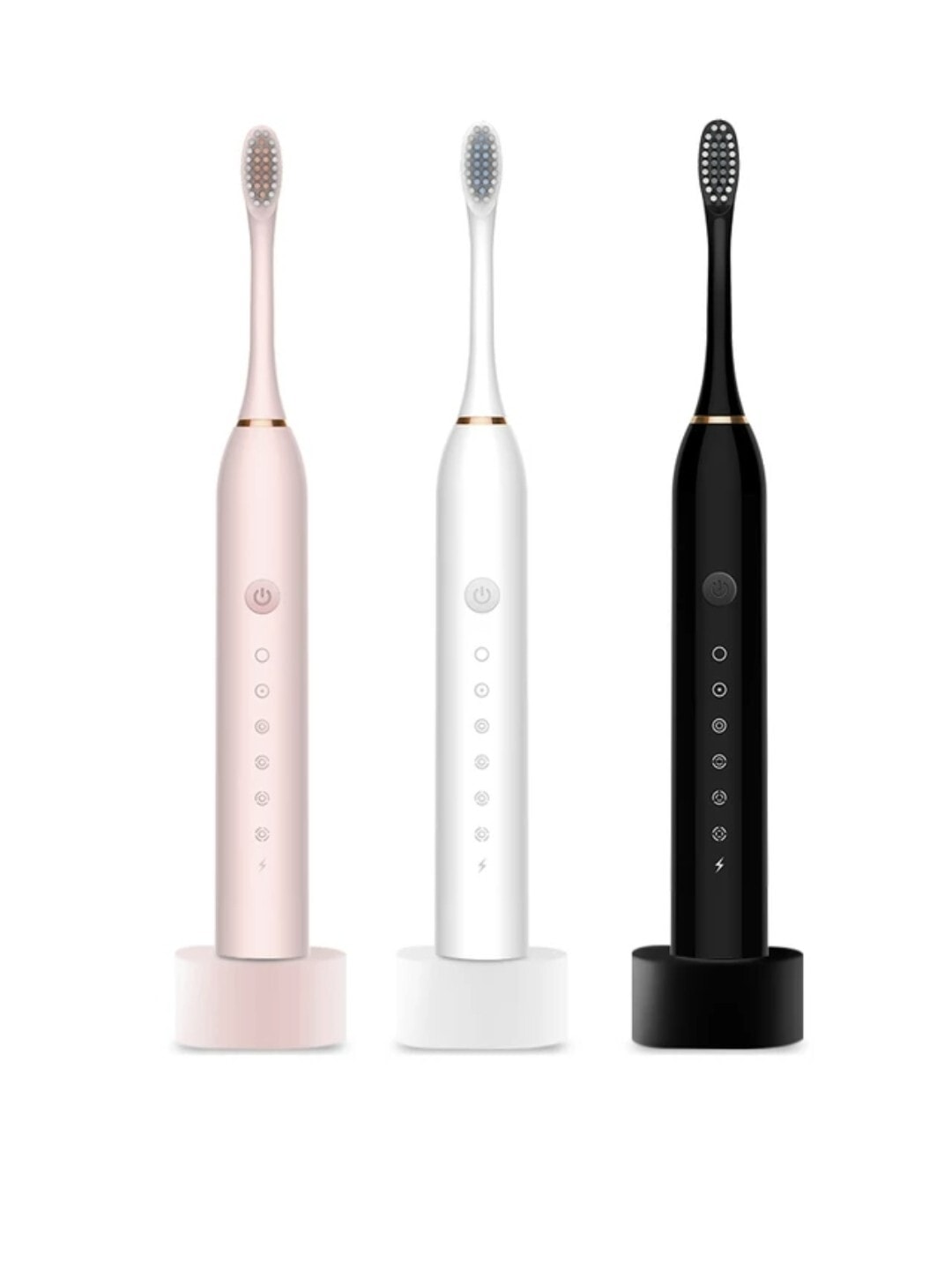Electric Toothbrush Sonic Oral Deep Cleaning Rechargeable 5 Modes +4 Brush Heads