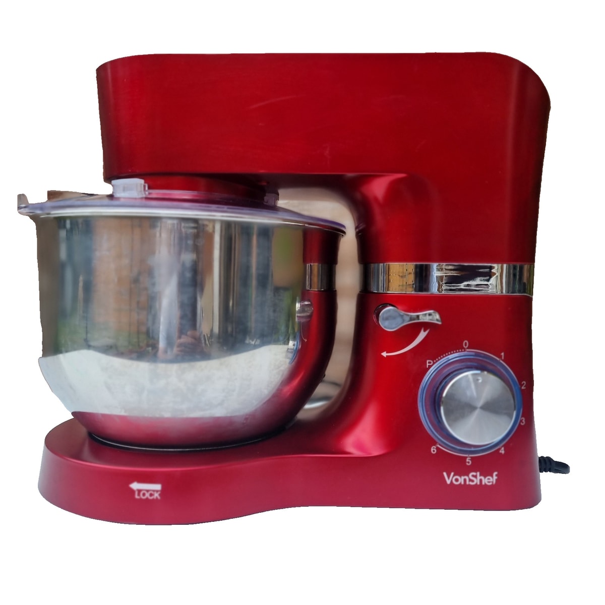 VonShef Red 1400w Stand Mixer with Accessories & Instructions Kitchen Appliance
