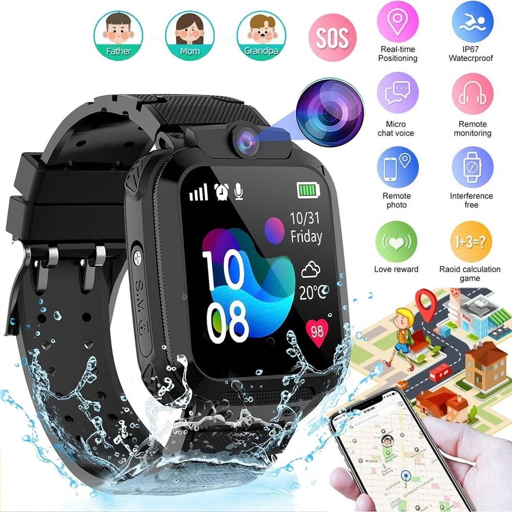 Kids Smart Watch SOS Call Phone Boys Girls Kids Gift Camera SIM GSM SOS Game