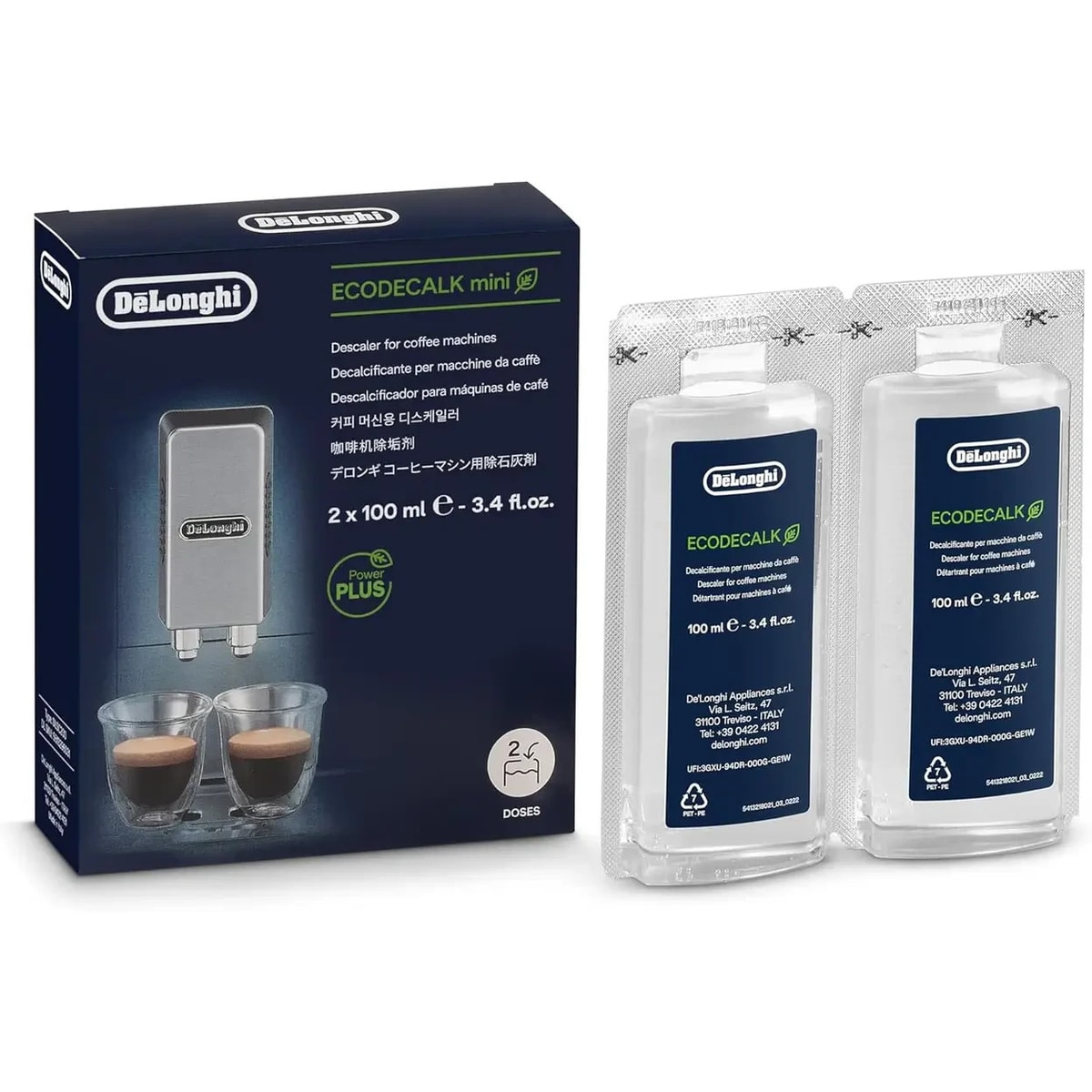 De'Longhi Ecodecalk Descaler DLSC500, 5 Decalcification Doses, Coffee Machine De