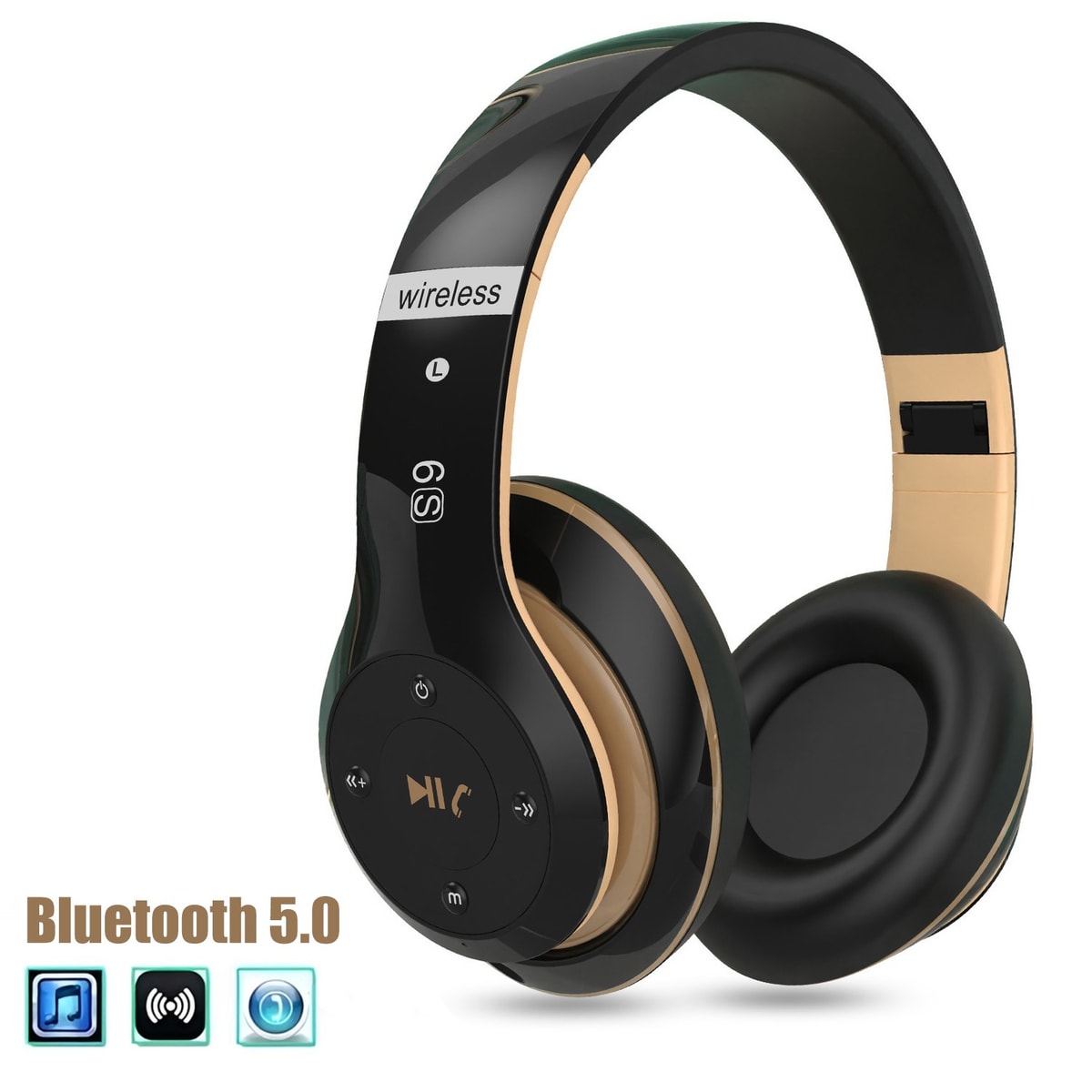 Wireless Bluetooth 5.0 Headphones Noise Cancelling Over-Ear Stereo Earphones