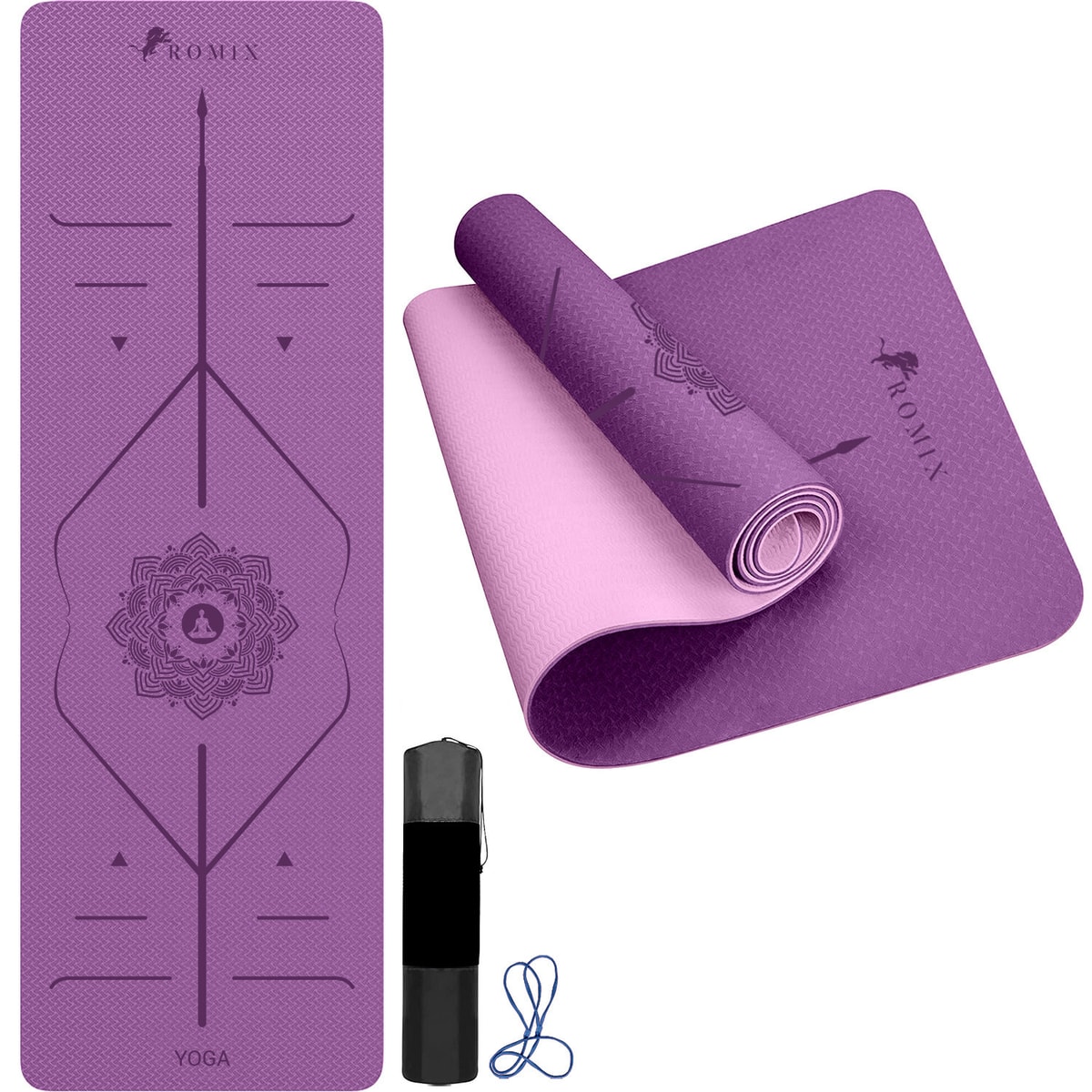 Yoga Mat 6mm Thick Exercise Mat Gym Workout Fitness Pilates Home Non Slip NBR UK