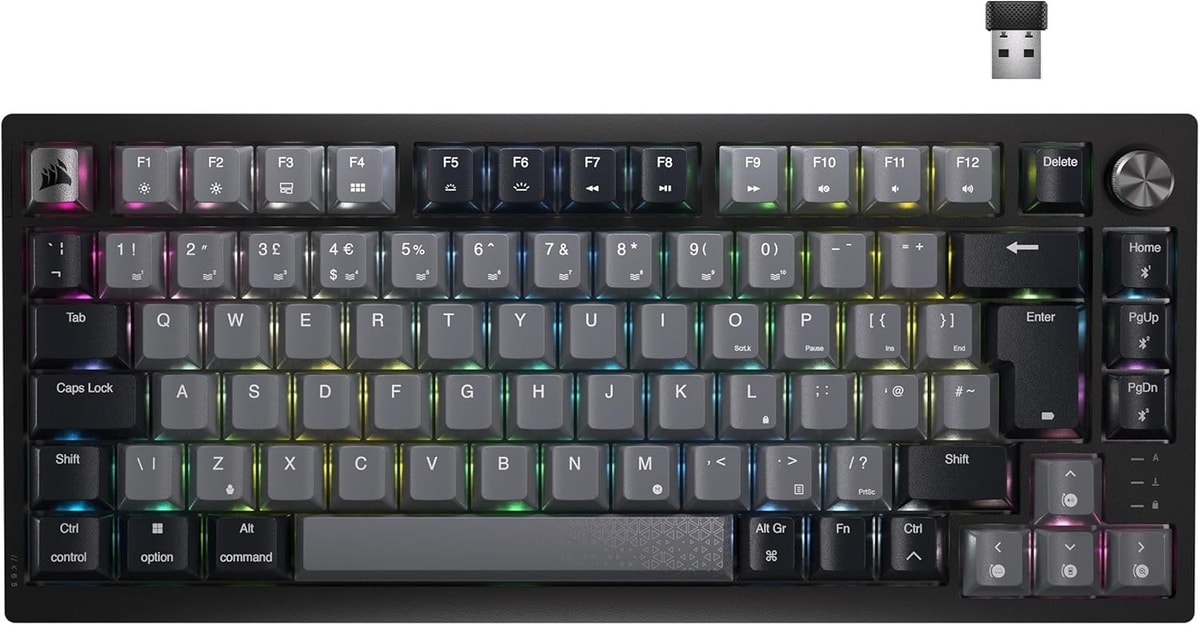 Corsair K65 Plus Wireless RGB Mini 75% Mechanical Gaming Keyboard MLX Red UK