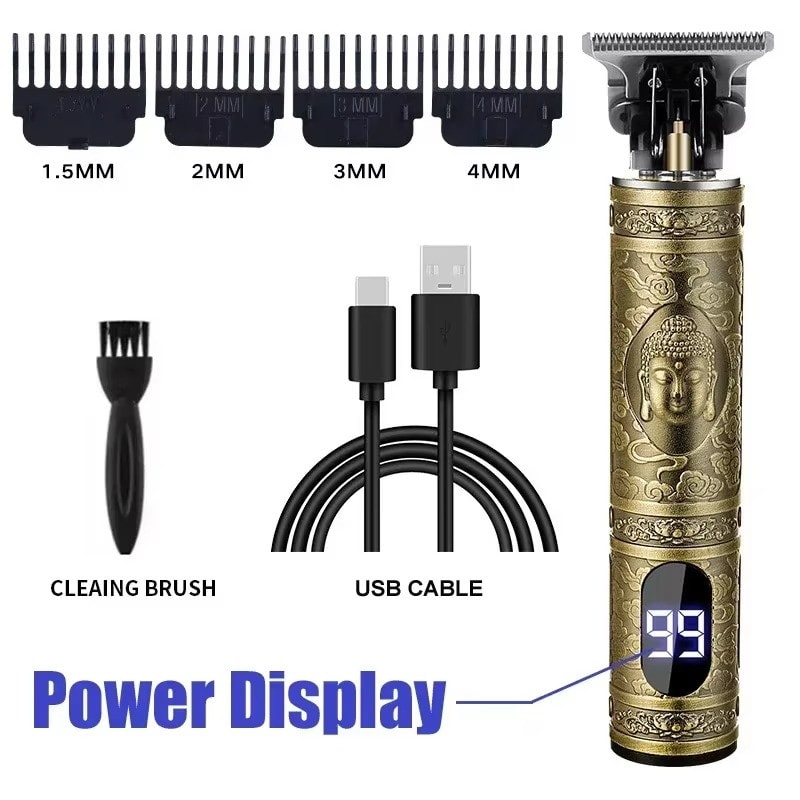 Professional Mens Hair Clippers Trimmer Machine Cordless Beard Electric Shaver