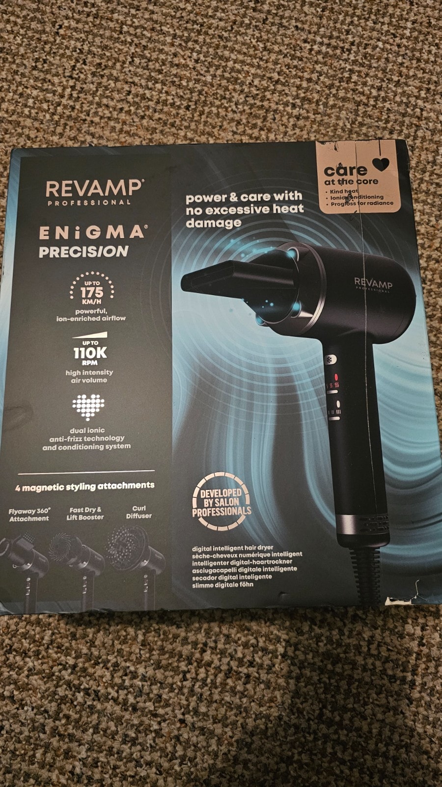REVAMP Enigma Precision Ionic Hair Dryer, Brushless Motor for Quiet, Powerful, F