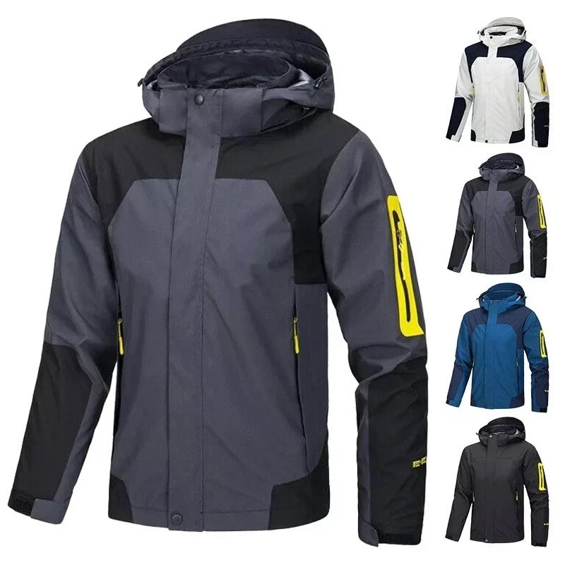 Mens Jacket Coat Warm Hooded Waterproof Windproof Outdoor Hiking Work UK
