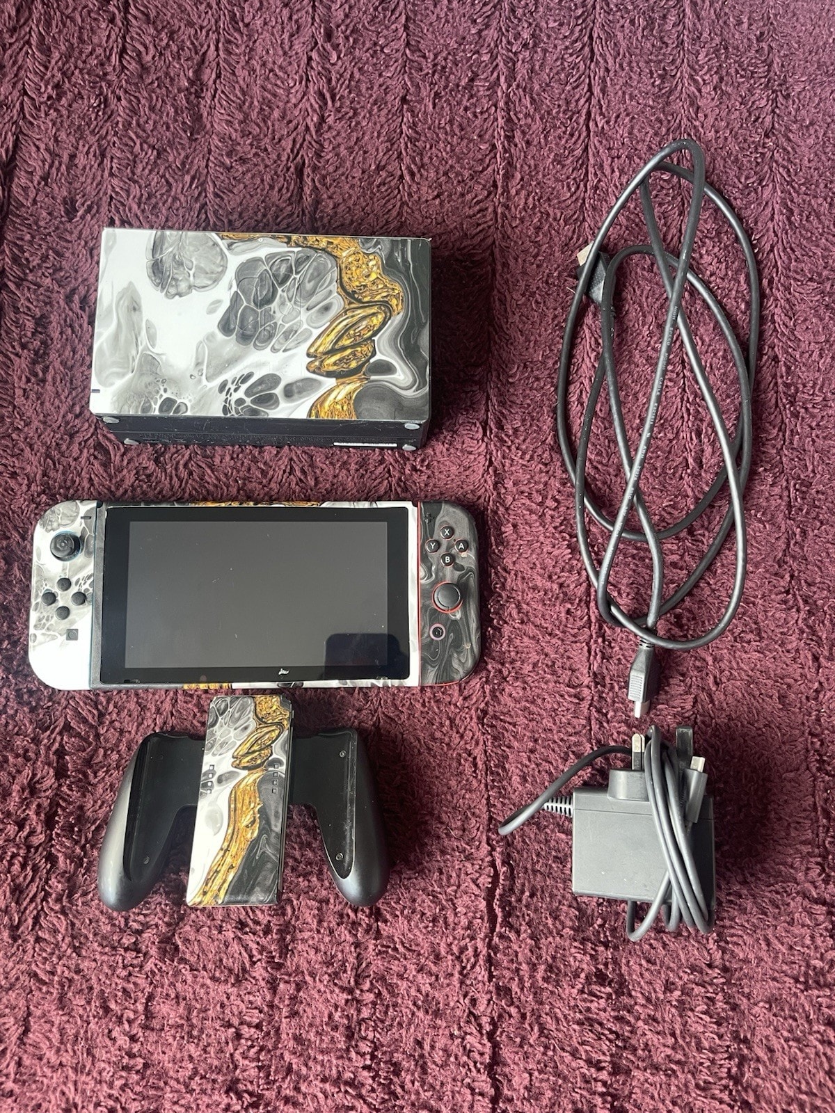 Nintendo Switch Console With Skin - All Accessories Included - No Games