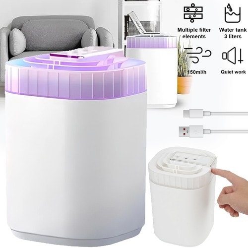 3L Humidifier Cool Mist Air Purifier for Home Baby Bedroom Plant Quiet Indoor