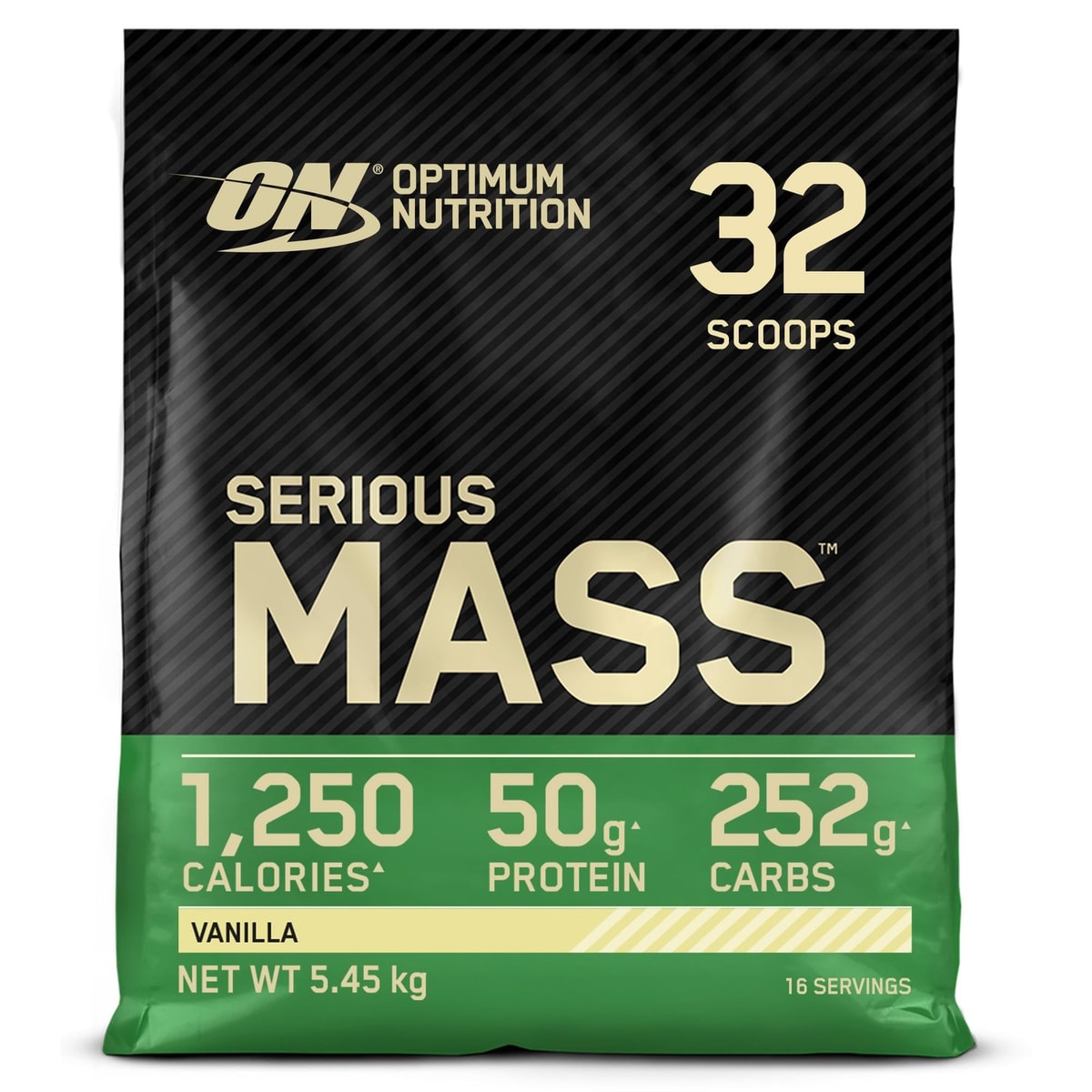 Optimum Nutrition Serious Mass Gainer Vanilla Protein Powder 5.45kg 16 Servings