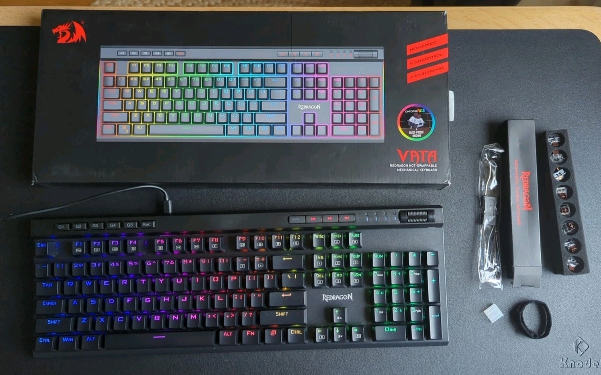 Redragon K580 VATA US layout RGB LED Backlit Mechanical Gaming Keyboard,...