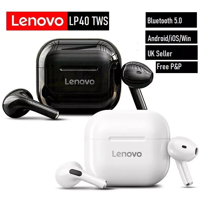 Lenovo LP40 TWS Earphones Bluetooth 5.0 Wireless Headphones Earbuds Air Pods