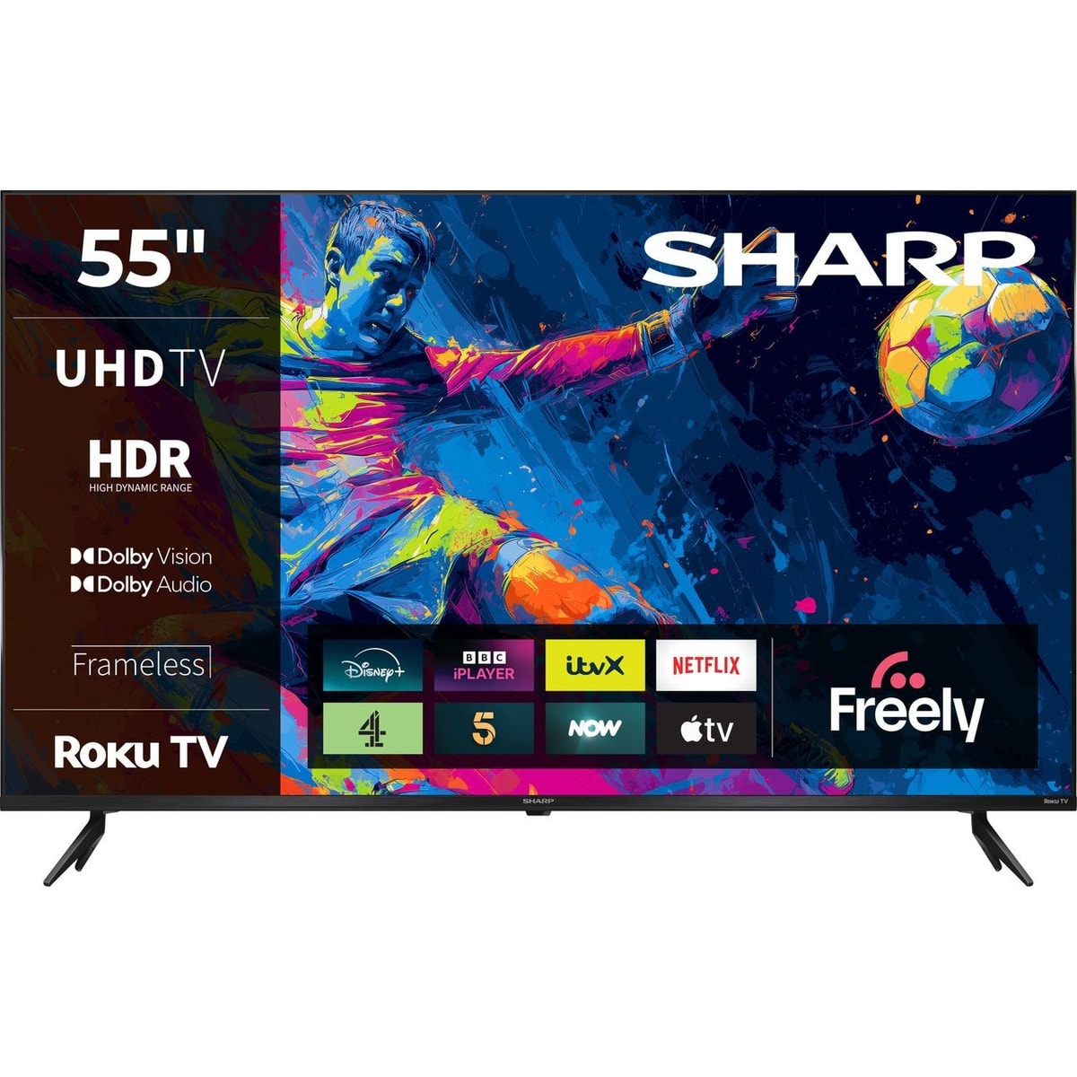Sharp TV 4T-C55HJ4225KB 55 Inch LED 4K Ultra HD Smart TV WiFi