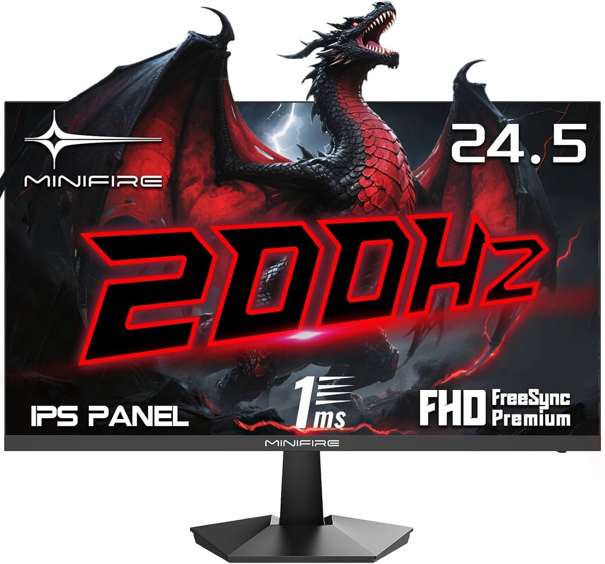 Minifire 25 Inch Gaming Monitor, 180Hz/200Hz Gaming Monitor, IPS, 1Ms, FHD 1080P
