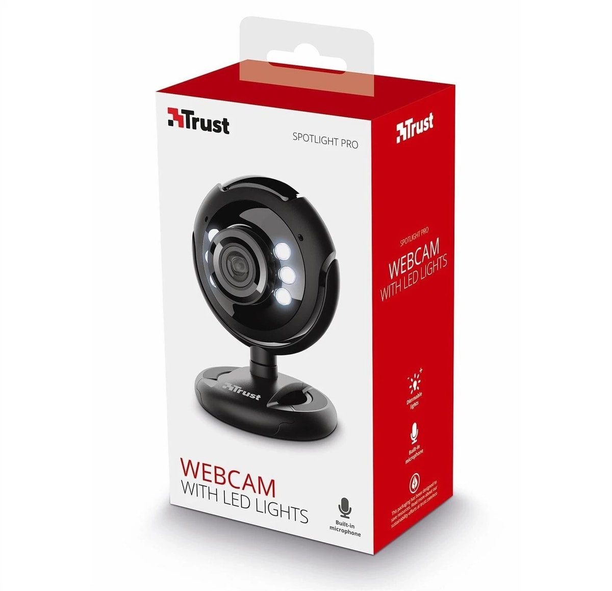 Trust Spotlight Pro Webcam For PC & Laptop With Built in Microphone & LED Lights