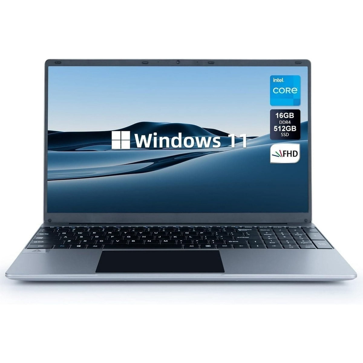 2026 15.6 inch Laptop 16GB+512GB Windows 11 Computers WiFi, Bluetooth, Type-C