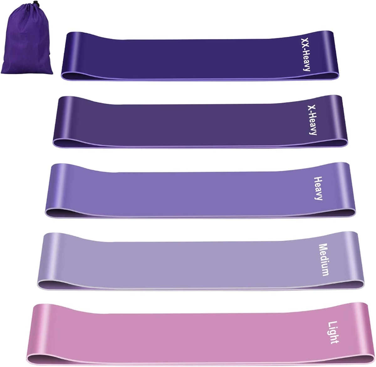 Resistance Bands 5PCS 100% Latex Exercise for Women Men Fitness Loop 5 Levels