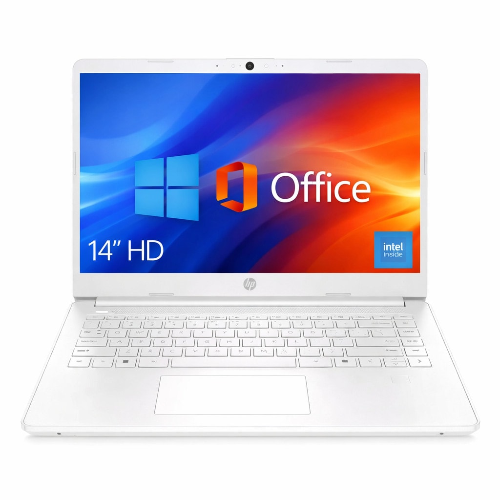 HP with Full Lifetime Microsoft Office Windows 11 Laptop 128GB SSD AI Copilot
