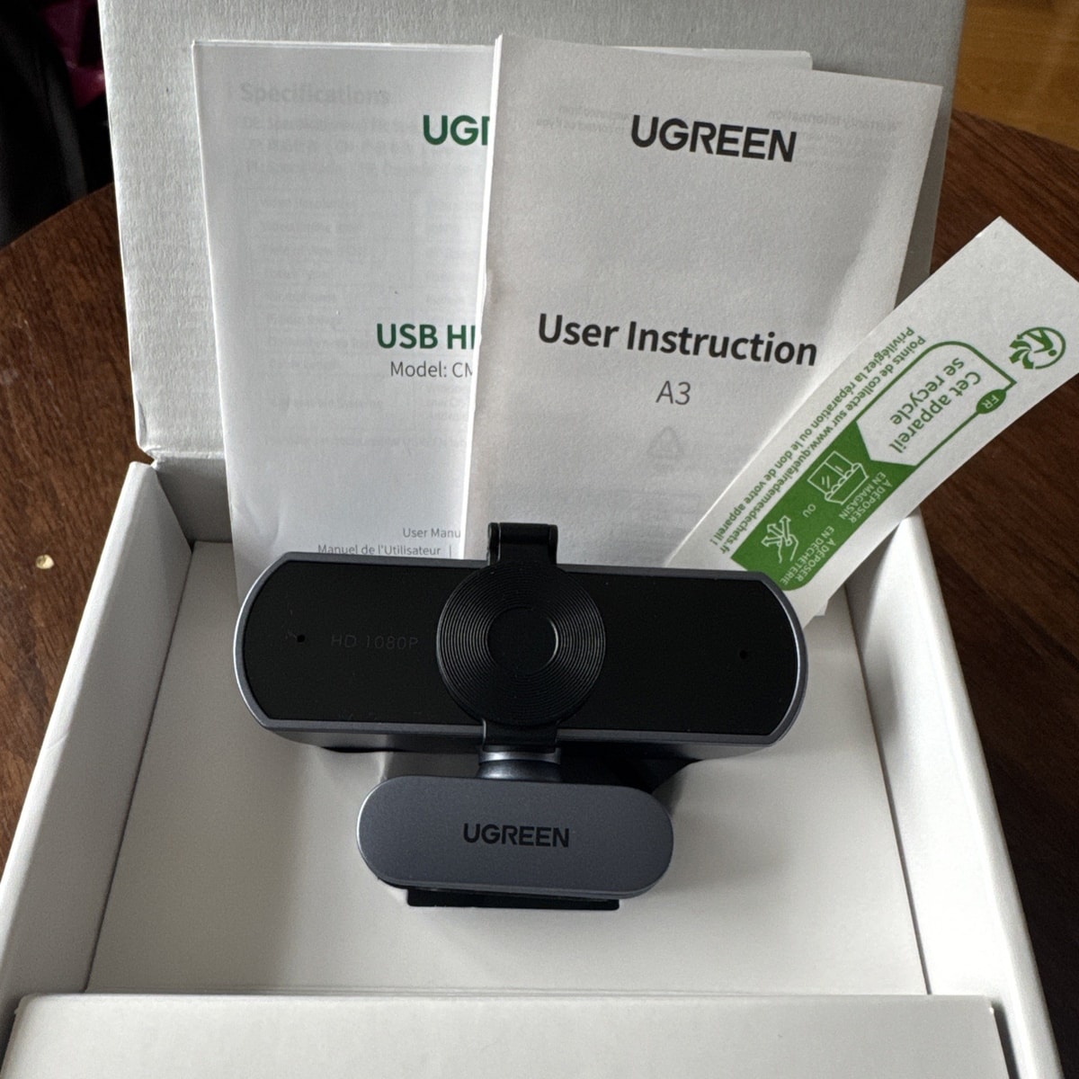 UGREEN USB Webcam, Full HD 1080P/30fps Webcam for PC, Webcam with Microphone.