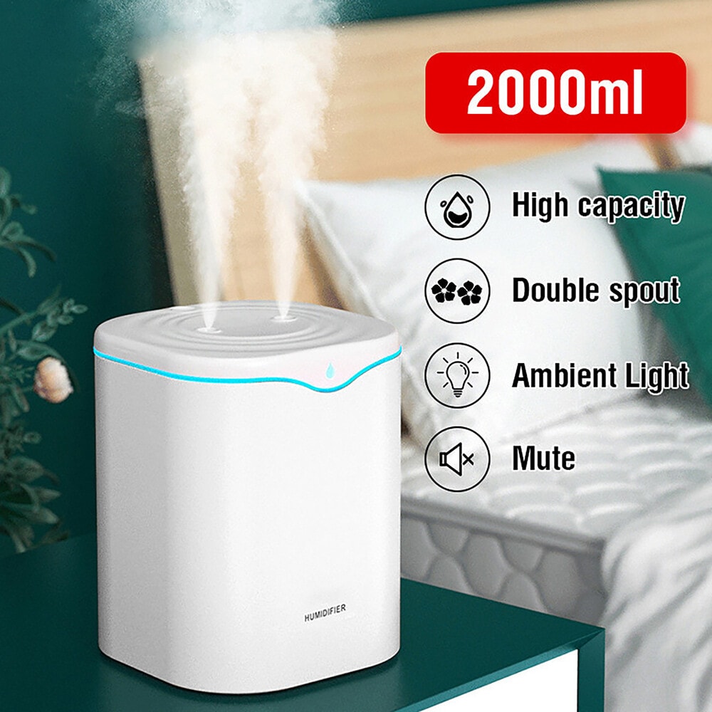 2L Ultrasonic Humidifier Essential Oil Aroma Diffuser Aromatherapy Air Purifier