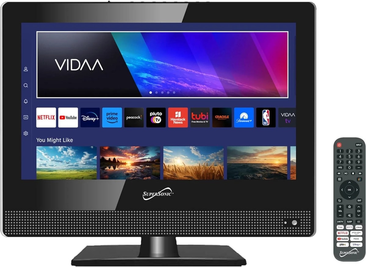 Supersonic SC-1520VTV 15.6 inch Smart AC/DC LED TV 1080p, WiFi, Built-in Speaker