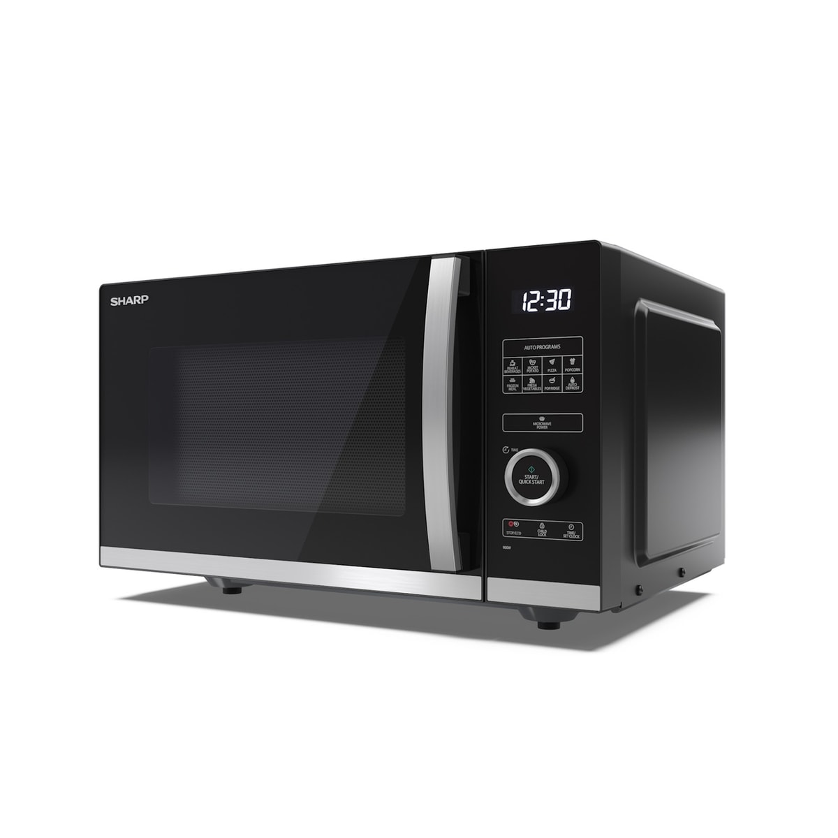 Sharp 25L 900W Flatbed Microwave Oven with ECO Function, Great Condition, Black