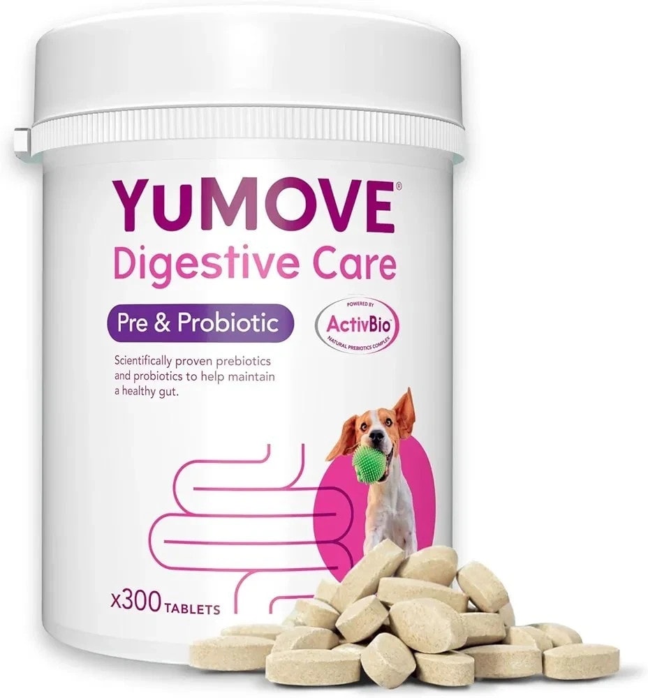 YuMOVE Digestive Care, Dog Pre and Probiotics Supplement for Gut Health x 300