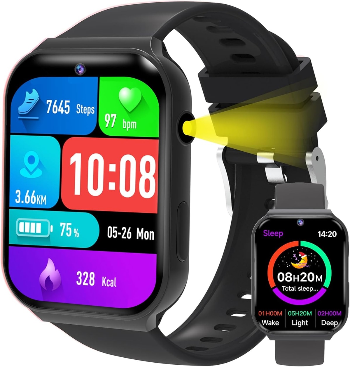 Kids Smart Watch with 18 Educational Games, Sleep Tracker & Camera - 1.83 Inch