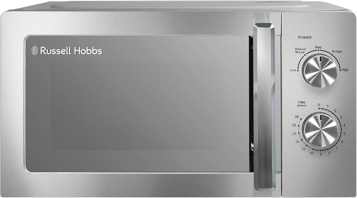 Russell Hobbs RHMM827SS Compact Solo Microwave Oven Easy Clean 20L 800w Silver