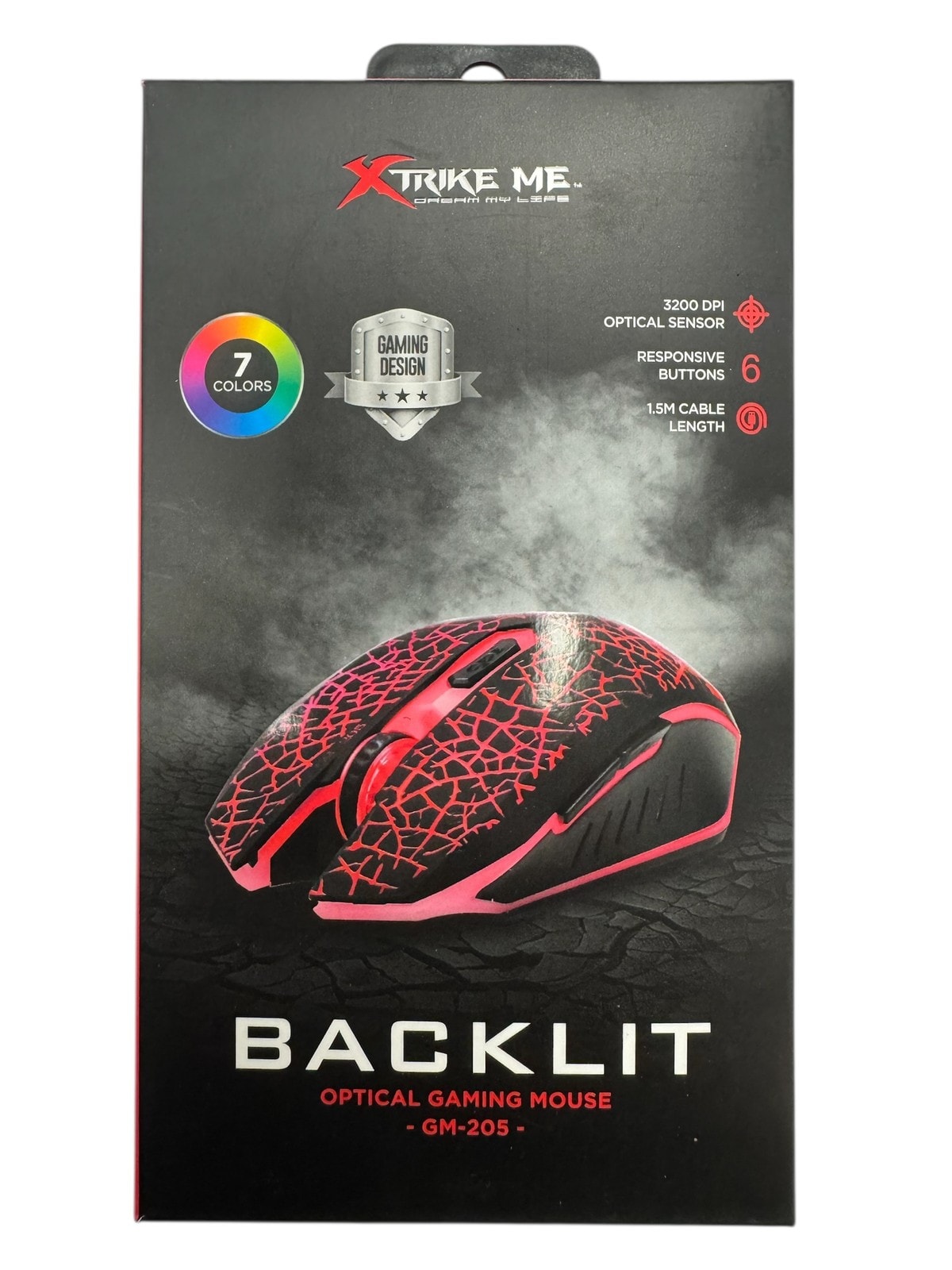 New: Xtrike Wired Optical Gaming Mouse - Black (Backlit, 3200 DPI, 1.5m Cable)v